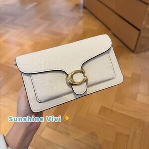 NWT Coach TABBY CE772 Chain Clutch Shoulder Bag Crossbody Leather Brass Chalk